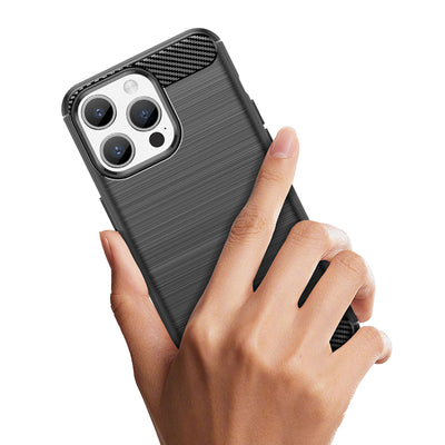 Flexible carbon pattern case for iPhone 15 Pro Max Carbon Case - blue — Hurtel