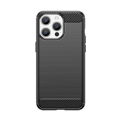 Flexible carbon pattern case for iPhone 15 Pro Max Carbon Case - black — Hurtel