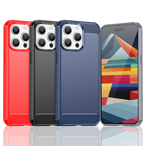Flexible carbon pattern case for iPhone 15 Pro Max Carbon Case - black — Hurtel