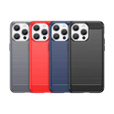 Flexible carbon pattern case for iPhone 15 Pro Carbon Case - blue — Hurtel