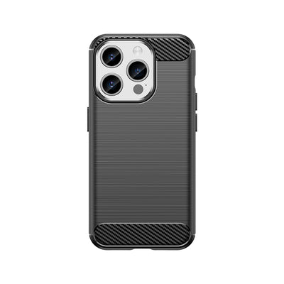 Flexible carbon pattern case for iPhone 15 Pro Carbon Case - black — Hurtel