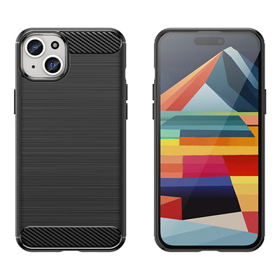 Flexible carbon pattern case for iPhone 15 Plus Carbon Case - blue — Hurtel