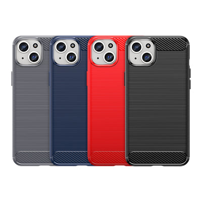 Flexible carbon pattern case for iPhone 15 Plus Carbon Case - blue — Hurtel