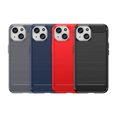 Flexible Carbon Case with a carbon pattern for iPhone 15 - blue — Hurtel