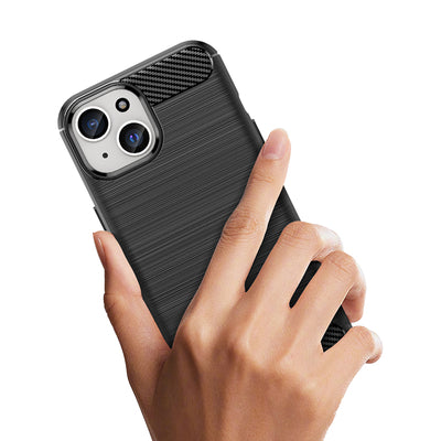 Flexible Carbon Case with a carbon pattern for iPhone 15 - blue — Hurtel