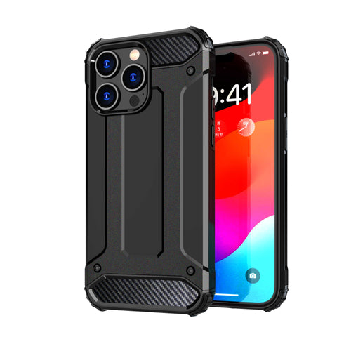 iPhone 15 Pro Max Hybrid Armor case - black — Hurtel
