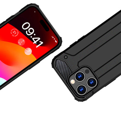 iPhone 15 Pro Max Hybrid Armor case - black — Hurtel
