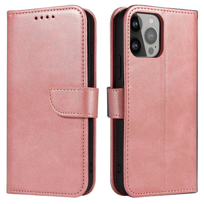 Wallet Case with Stand for iPhone 15 Pro Max Magnet Case - Pink — Hurtel