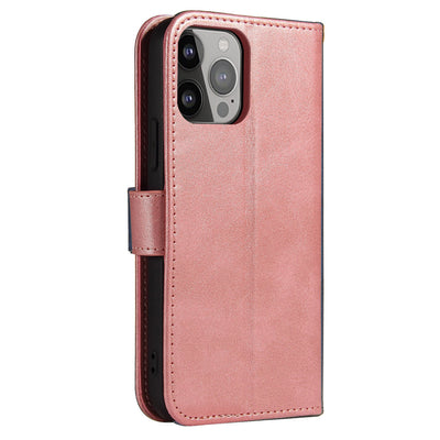 Wallet Case with Stand for iPhone 15 Pro Magnet Case - Pink — Hurtel