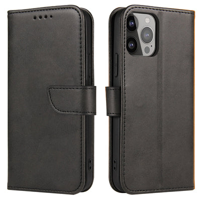 Wallet Case with Stand for iPhone 15 Pro Magnet Case - Black — Hurtel