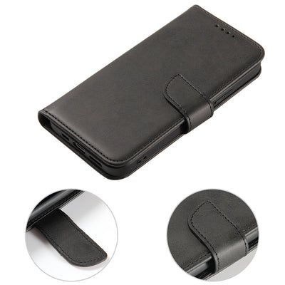 Wallet Case with Stand for iPhone 15 Pro Magnet Case - Black — Hurtel