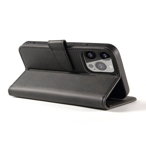Wallet Case with Stand for iPhone 15 Pro Magnet Case - Black — Hurtel