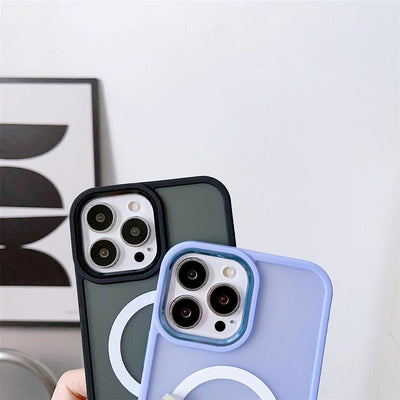 Armored magnetic iPhone 14 Plus MagSafe Color Matte Case - green — Hurtel