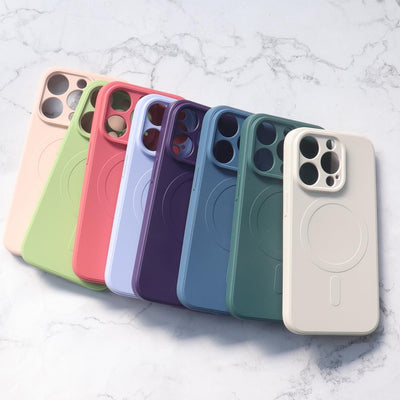 MagSafe Compatible Silicone Case for iPhone 15 Plus Silicone Case - Black — Hurtel