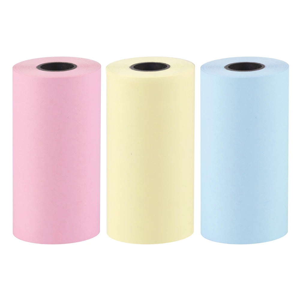 Set of colorful paper rolls for the HURC9 cat mini thermal printer - 3 pcs. — Hurtel
