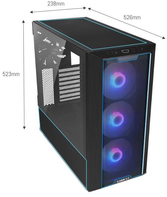 Case LIAN LI LANCOOL III MidiTower Case product features Transparent panel ATX EATX MicroATX MiniITX Colour Black G99.LAN3RX.00