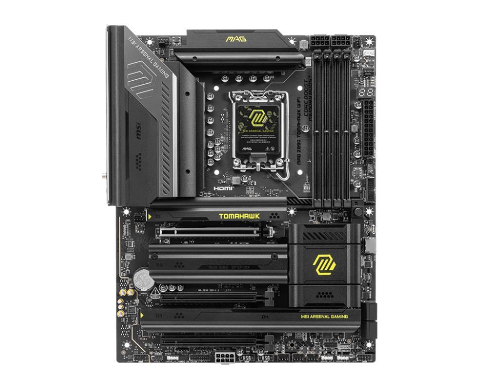 Mainboard MSI Intel Z890 LGA1851 ATX Memory DDR5 Memory slots 4 2xPCI-Express 4.0 4x 1xPCI-Express 5.0 16x 4xM.2 1xHDMI 4xUSB 2.0 3xUSB 3.2 1xUSB-C 2xUSB-C w/Thunderbolt 1xOptical S/PDIF 1xRJ45 2xAudio port MAGZ890TOMAHAWKWIFI