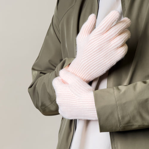Braided phone gloves with cutouts for fingers - pink — Hurtel