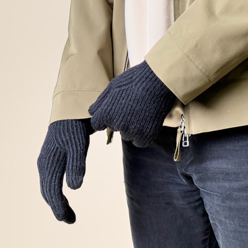 Braided telephone gloves with cut-outs for fingers - black — Hurtel