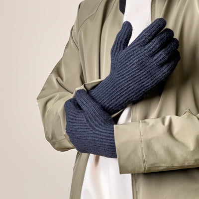 Braided telephone gloves with cut-outs for fingers - black — Hurtel