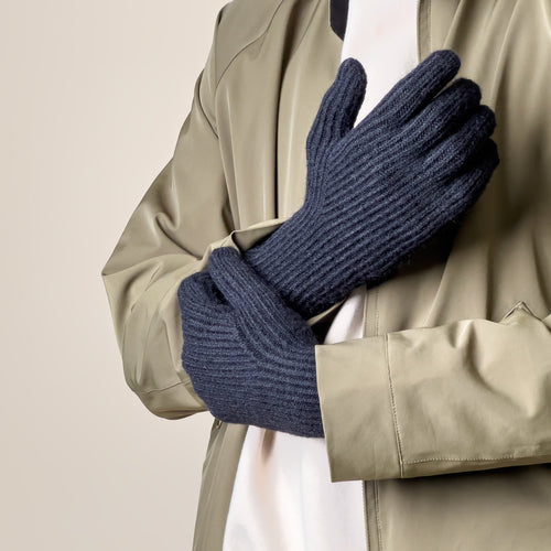 Braided telephone gloves with cut-outs for fingers - black — Hurtel