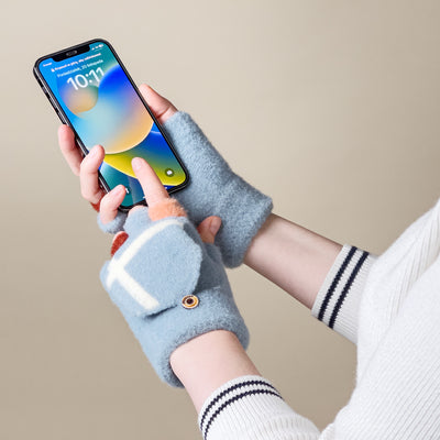 Women's/children's winter telephone gloves - blue — Hurtel