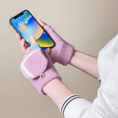 Women's/children's winter telephone gloves - pink — Hurtel