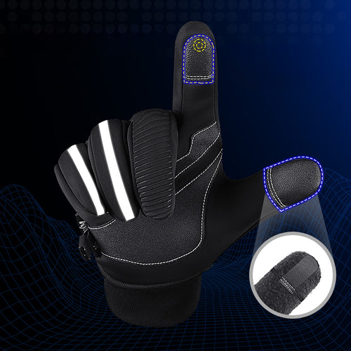 Insulated, non-slip sports phone gloves (size L) - black — Hurtel