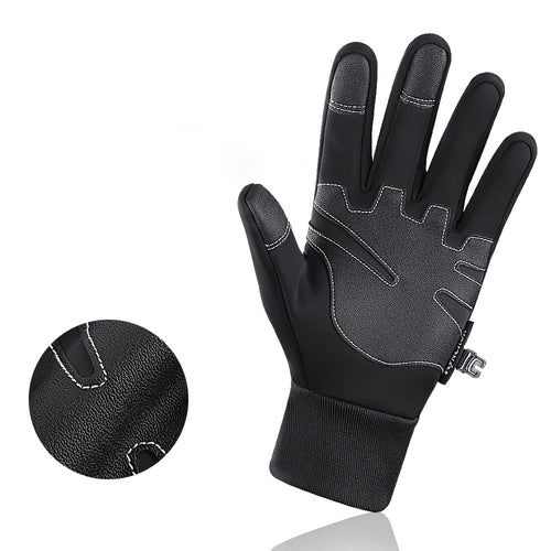 Insulated, non-slip sports phone gloves (size L) - black — Hurtel