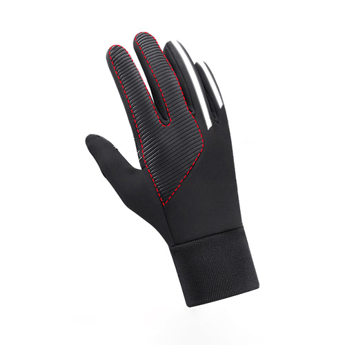 Insulated, non-slip sports phone gloves (size L) - black — Hurtel