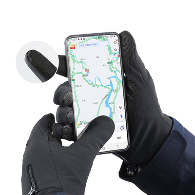 Anti-slip winter phone sports gloves (size L) - black — Hurtel