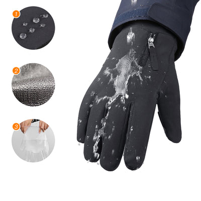 Anti-slip winter phone sports gloves (size XL) - black — Hurtel