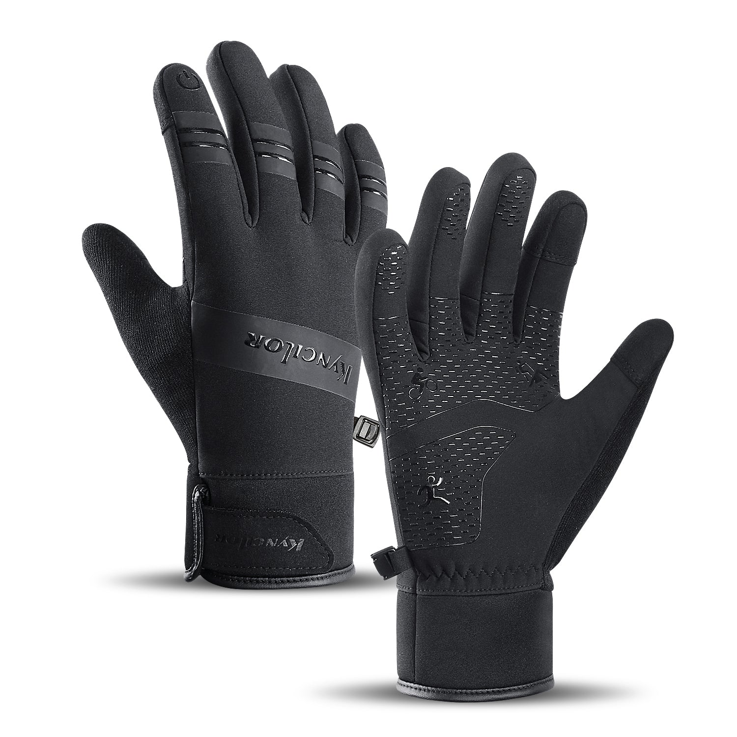 Insulated sports phone gloves (size XL) - black — Hurtel