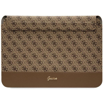 Guess 4G Stripe Metal Logo case for a 14" laptop - brown