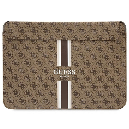 Guess 4G Printed Stripes cover for a 14" laptop - brown
