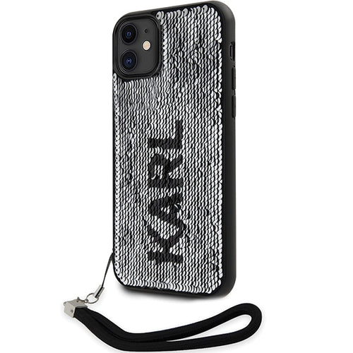 Karl Lagerfeld KLHCN61PSQRKS iPhone 11 / Xr 6.1" silver/silver hardcase Sequins Cord