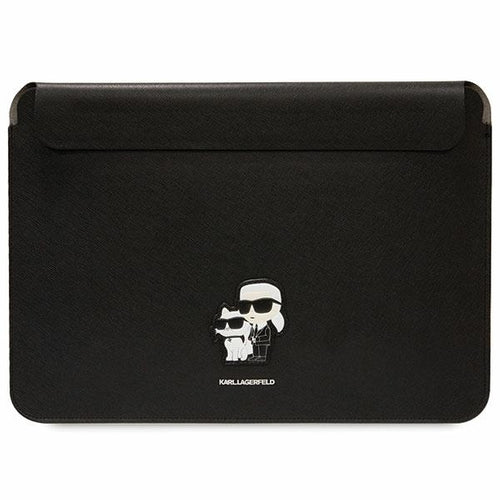 Karl Lagerfeld Saffiano Karl&amp;Choupette case for a 14" laptop - black