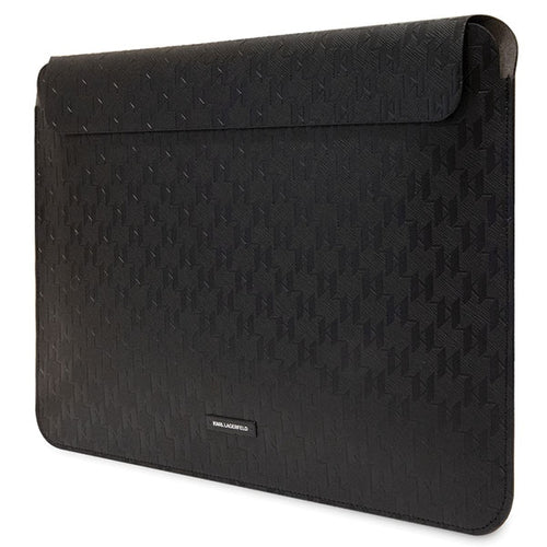 Karl Lagerfeld Saffiano Plaque case for a 14" laptop - black