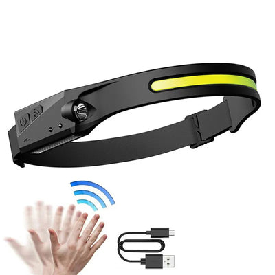 LED headlamp with IPX4 motion sensor USB-C 1200 mAh - black — Hurtel