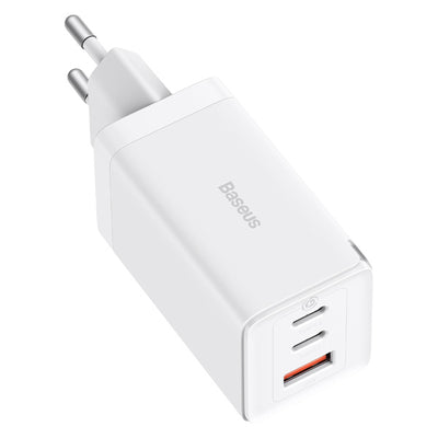 GaN 2xUSB C 1xUSB 65W fast charger Baseus GaN5 Pro + USB C - USB C 100W cable - white
