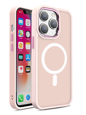 Magnetic Color Matte Case for iPhone 15 Pro Max - pink — Hurtel