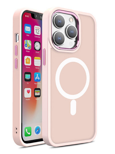 Magnetic Color Matte Case for iPhone 15 Pro Max - pink — Hurtel
