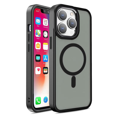 Magnetic Color Matte Case for iPhone 15 Pro Max - black — Hurtel