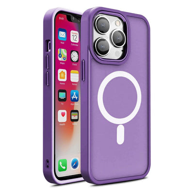 Magnetic Color Matte Case for iPhone 15 Plus - purple — Hurtel