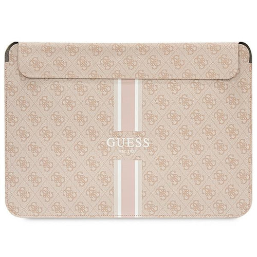 Guess 4G Printed Stripes cover for a 14" laptop - pink