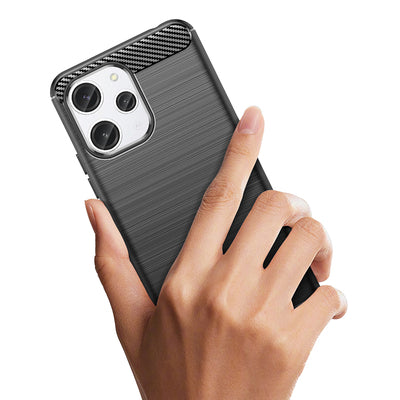Flexible carbon pattern case for Xiaomi Redmi 12 Carbon Case - black — Hurtel