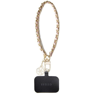 Guess GUOUCHSAMC4P Universal Hand Strap case - pink Saffiano Chain 4G Charm