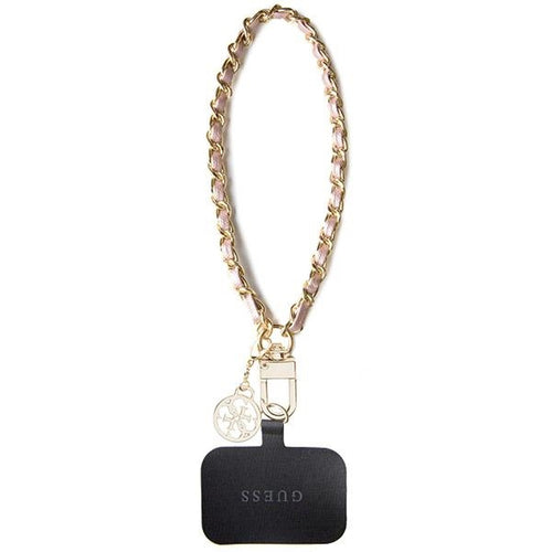 Guess GUOUCHSAMC4P Universal Hand Strap case - pink Saffiano Chain 4G Charm