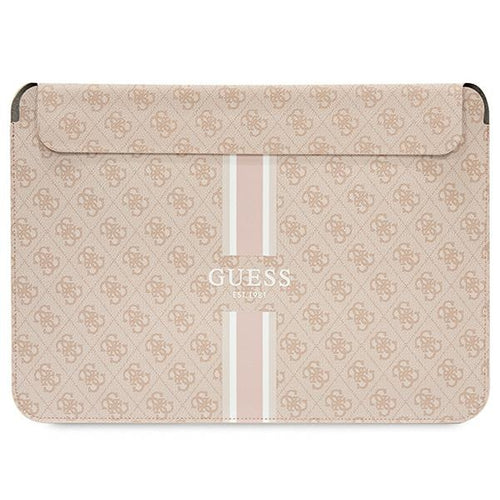 Guess 4G Printed Stripes cover for a 16" laptop - pink