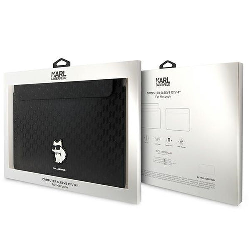 Karl Lagerfeld Saffiano Monogram Choupette case for a 14" laptop - black
